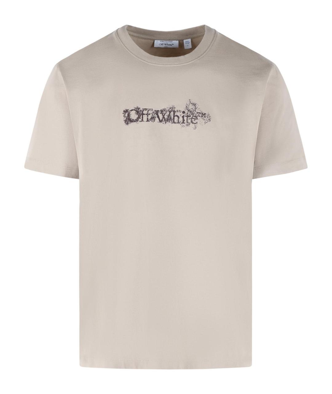 OFF-WHITE Серая хлопковая футболка, фото 1