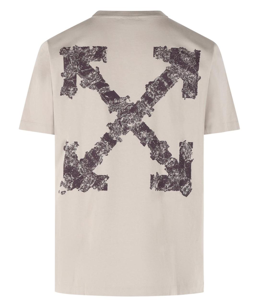 OFF-WHITE Серая хлопковая футболка, фото 3