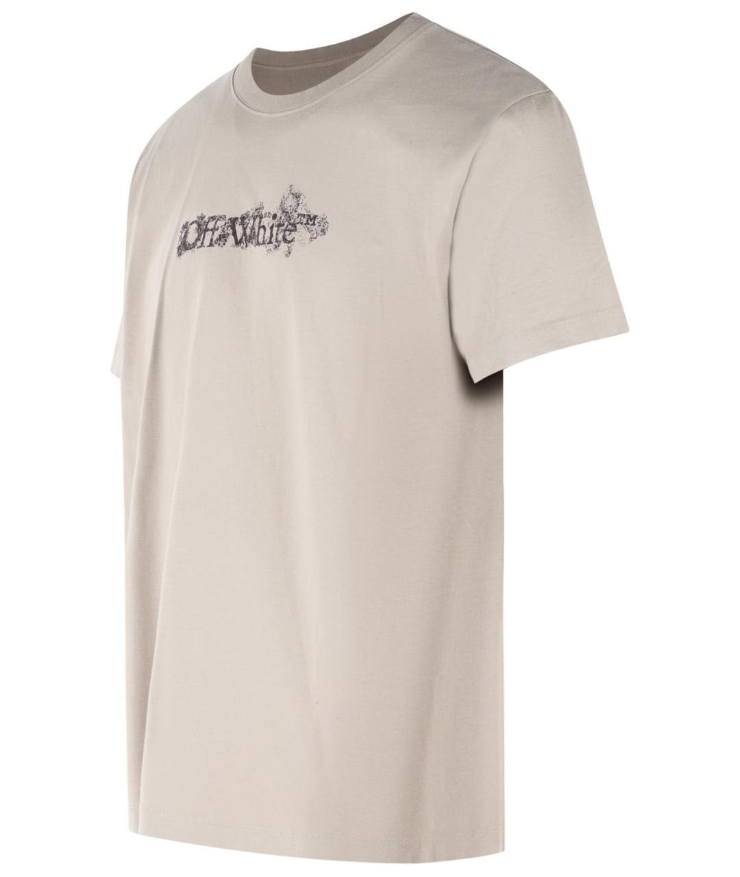OFF-WHITE Серая хлопковая футболка, фото 2