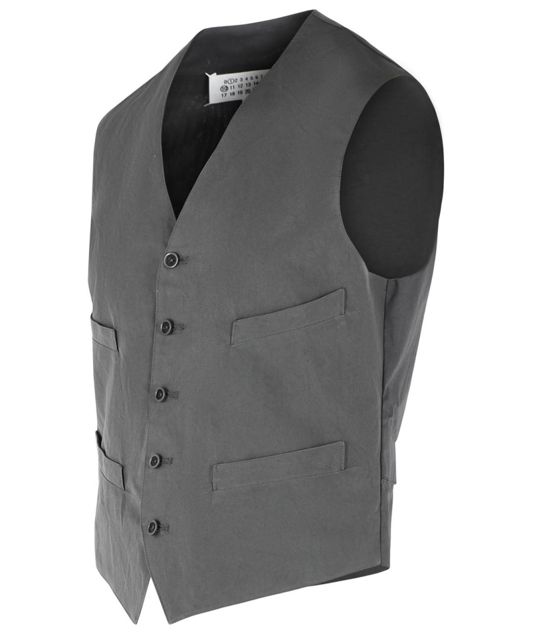 MAISON MARGIELA Серый хлопковый жилет, фото 2