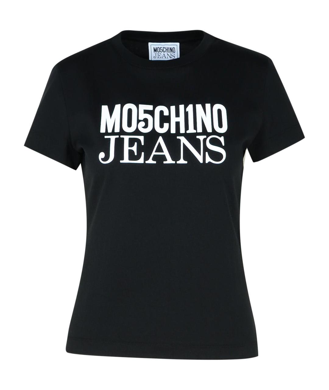 MOSCHINO JEANS Черная хлопковая футболка, фото 1