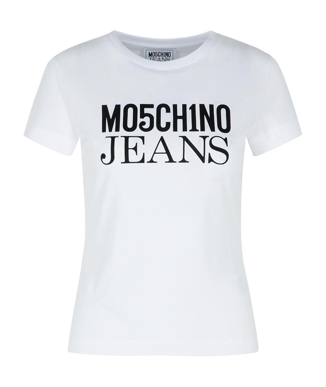 MOSCHINO JEANS Белая хлопковая футболка, фото 1