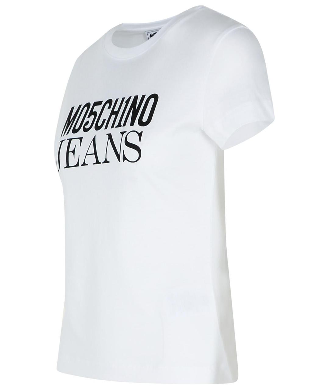 MOSCHINO JEANS Белая хлопковая футболка, фото 2