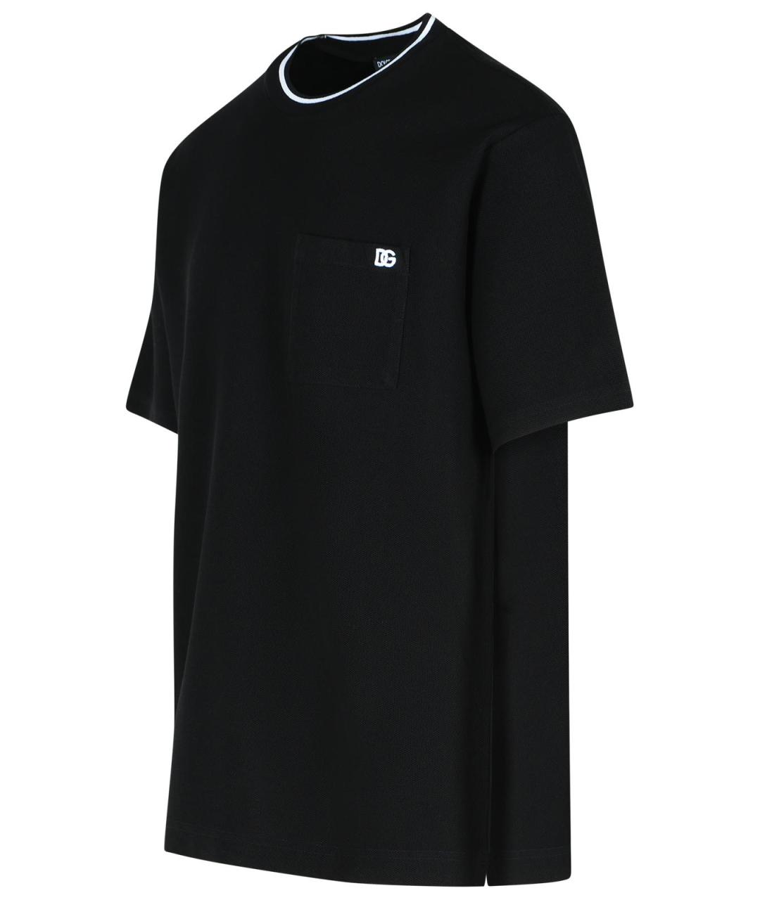 DOLCE&GABBANA Черная хлопковая футболка, фото 2