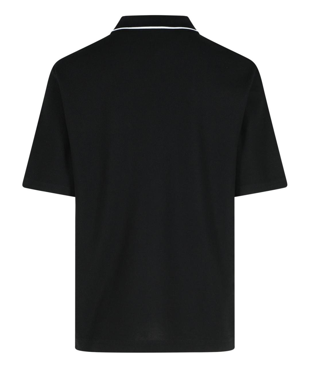 DOLCE&GABBANA Черное хлопковое поло с коротким рукавом, фото 3