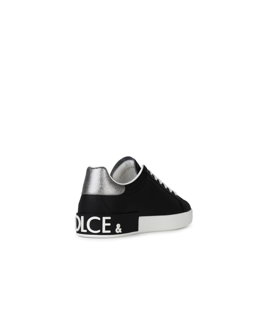 DOLCE&GABBANA Черные кожаные низкие кроссовки / кеды, фото 3