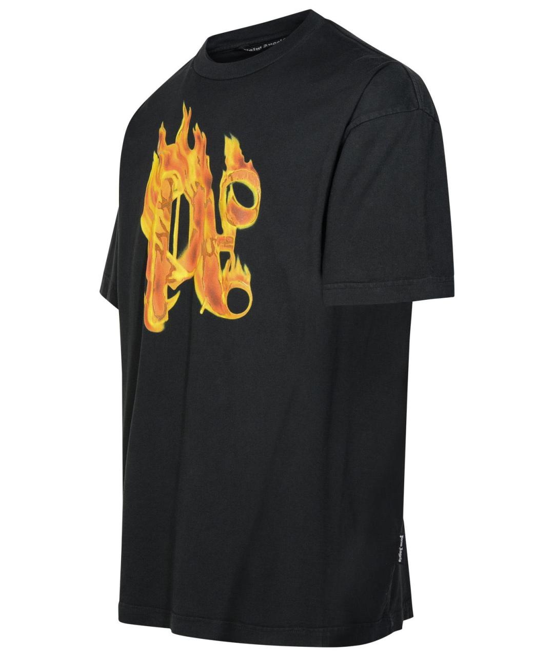 PALM ANGELS Черная хлопковая футболка, фото 2