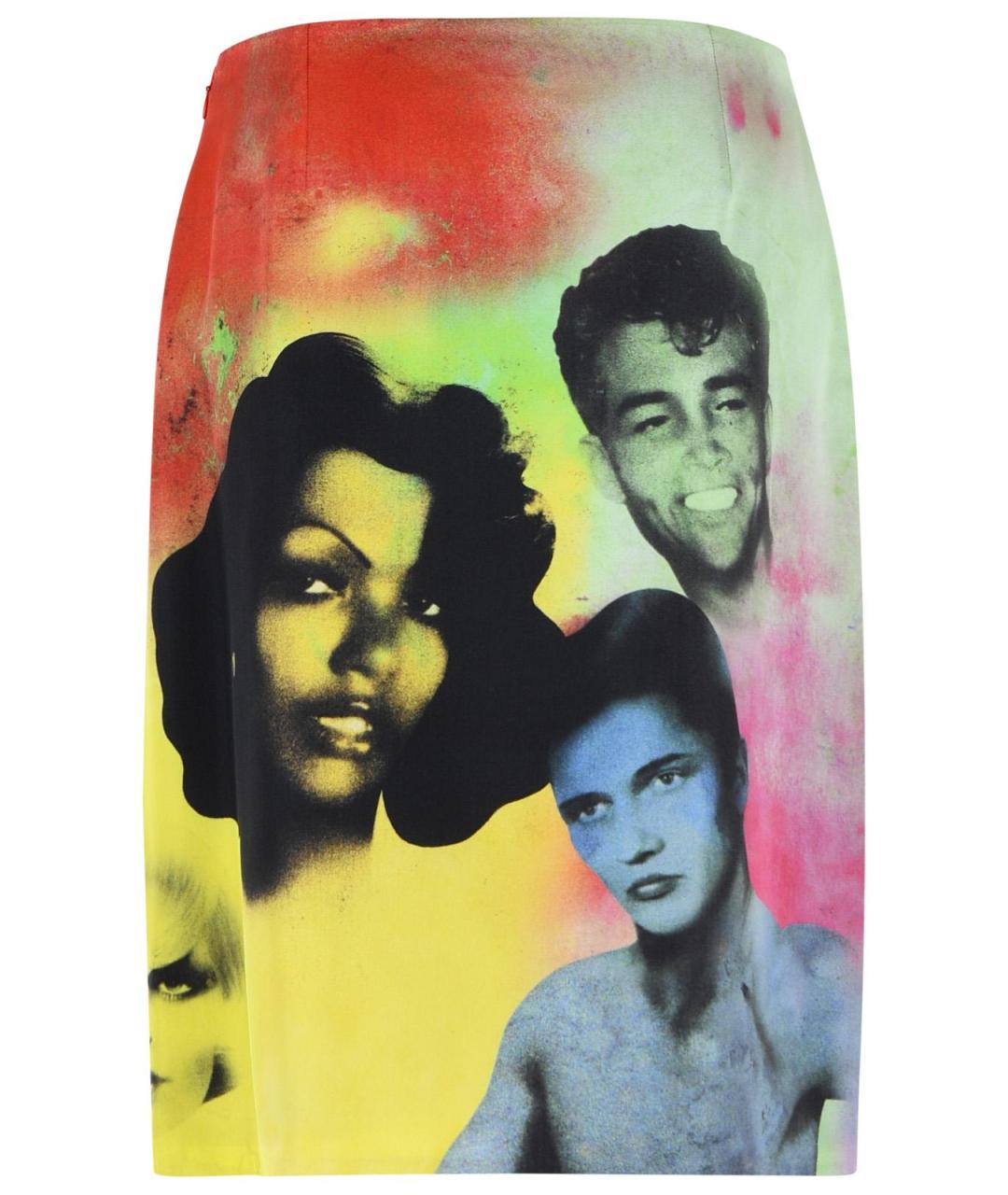 VERSACE Мульти шелковая юбка миди, фото 3