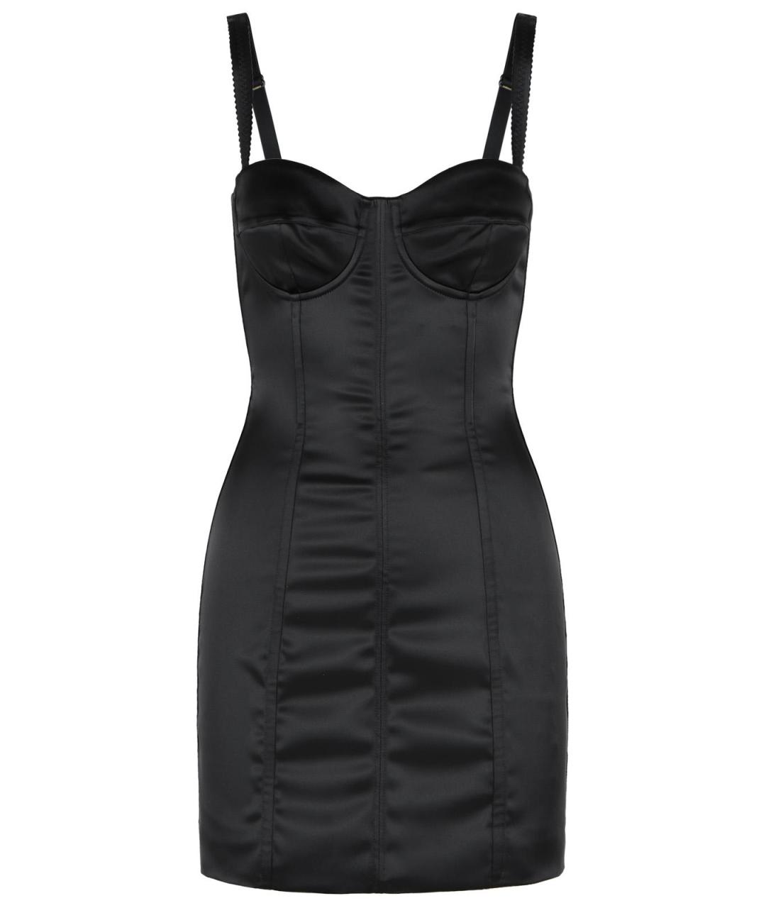 DOLCE&GABBANA Черное ацетатное коктейльное платье, фото 1