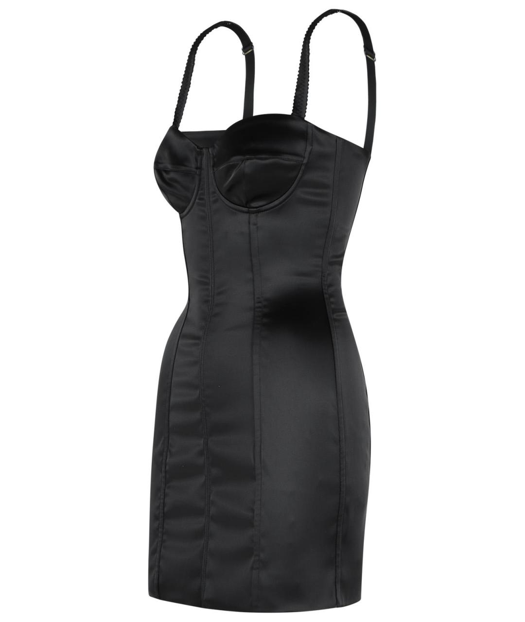 DOLCE&GABBANA Черное ацетатное коктейльное платье, фото 2