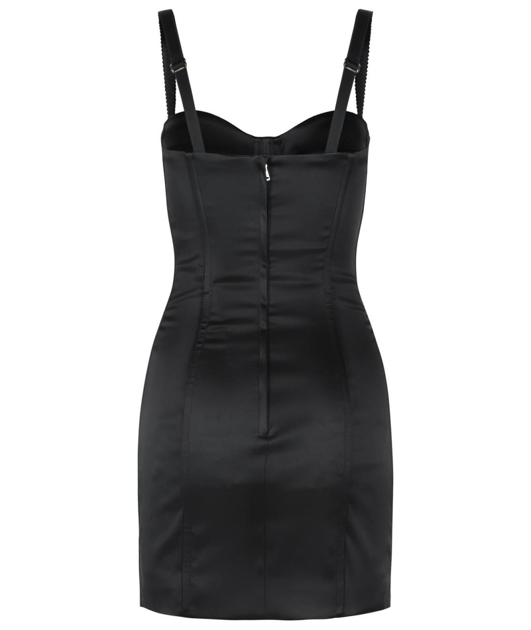 DOLCE&GABBANA Черное ацетатное коктейльное платье, фото 3