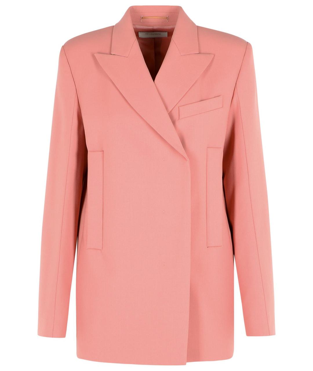 SPORTMAX Розовый шерстяной жакет/пиджак, фото 1