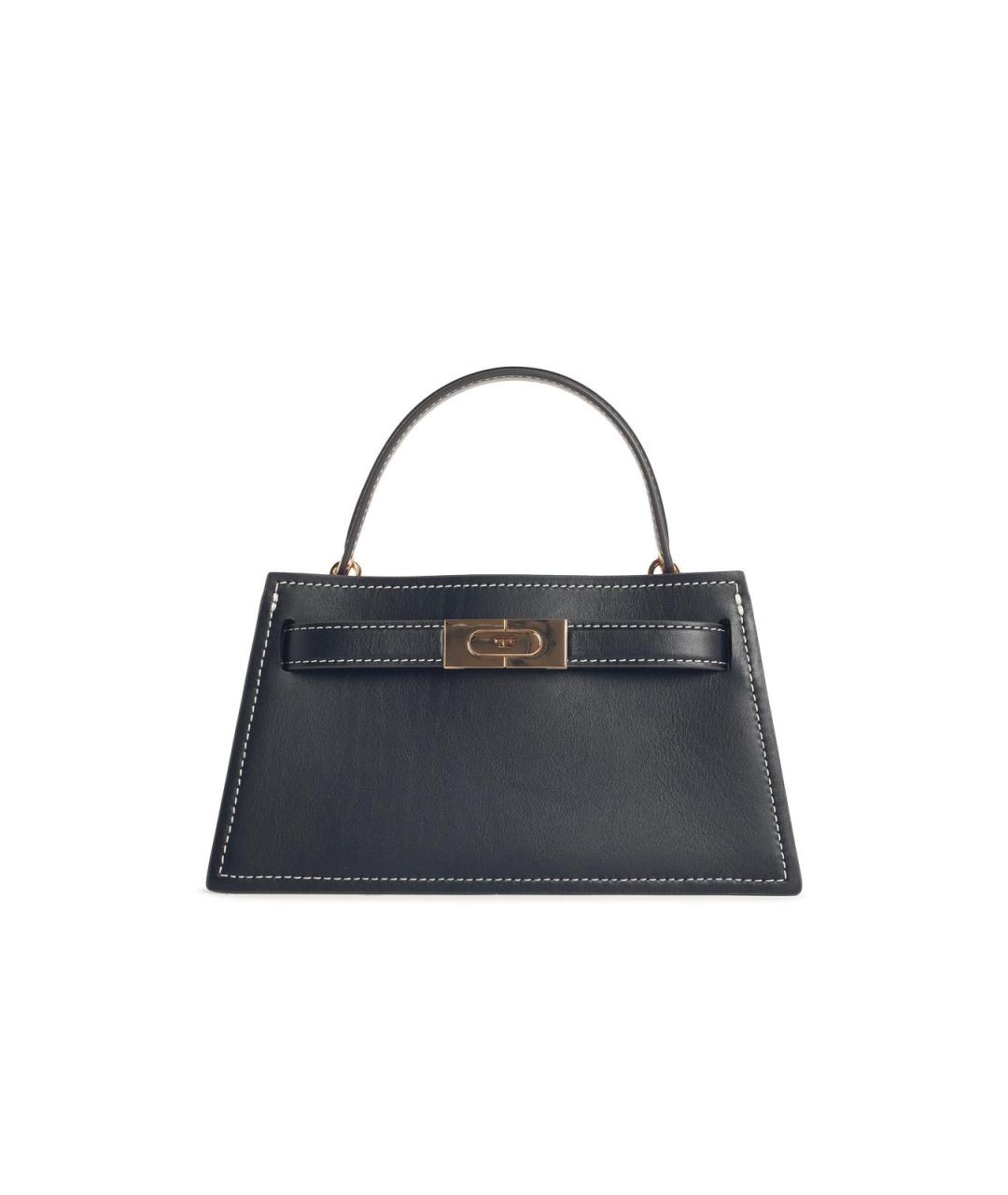 TORY BURCH Черная кожаная сумка с короткими ручками, фото 1