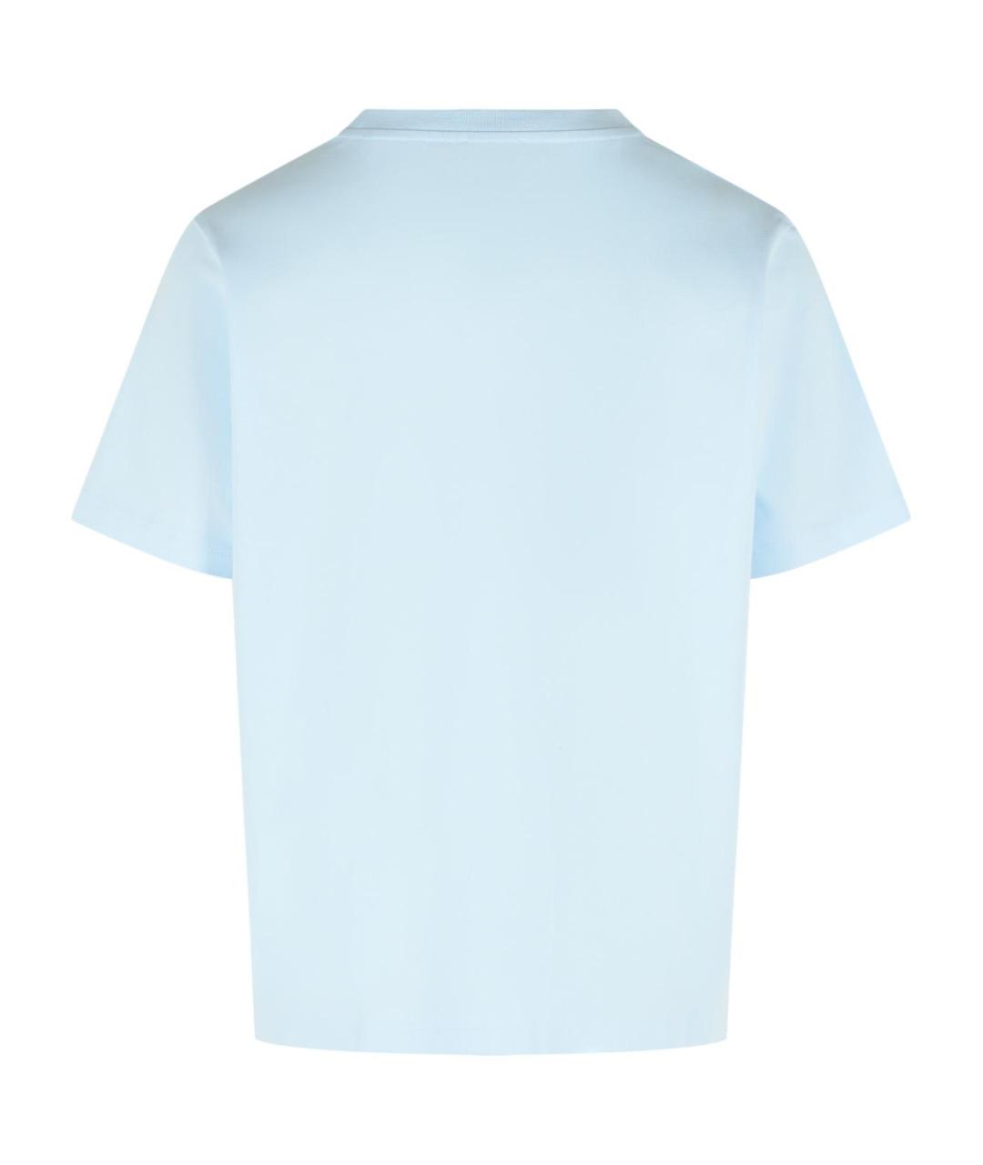 CASABLANCA Голубая хлопковая футболка, фото 3