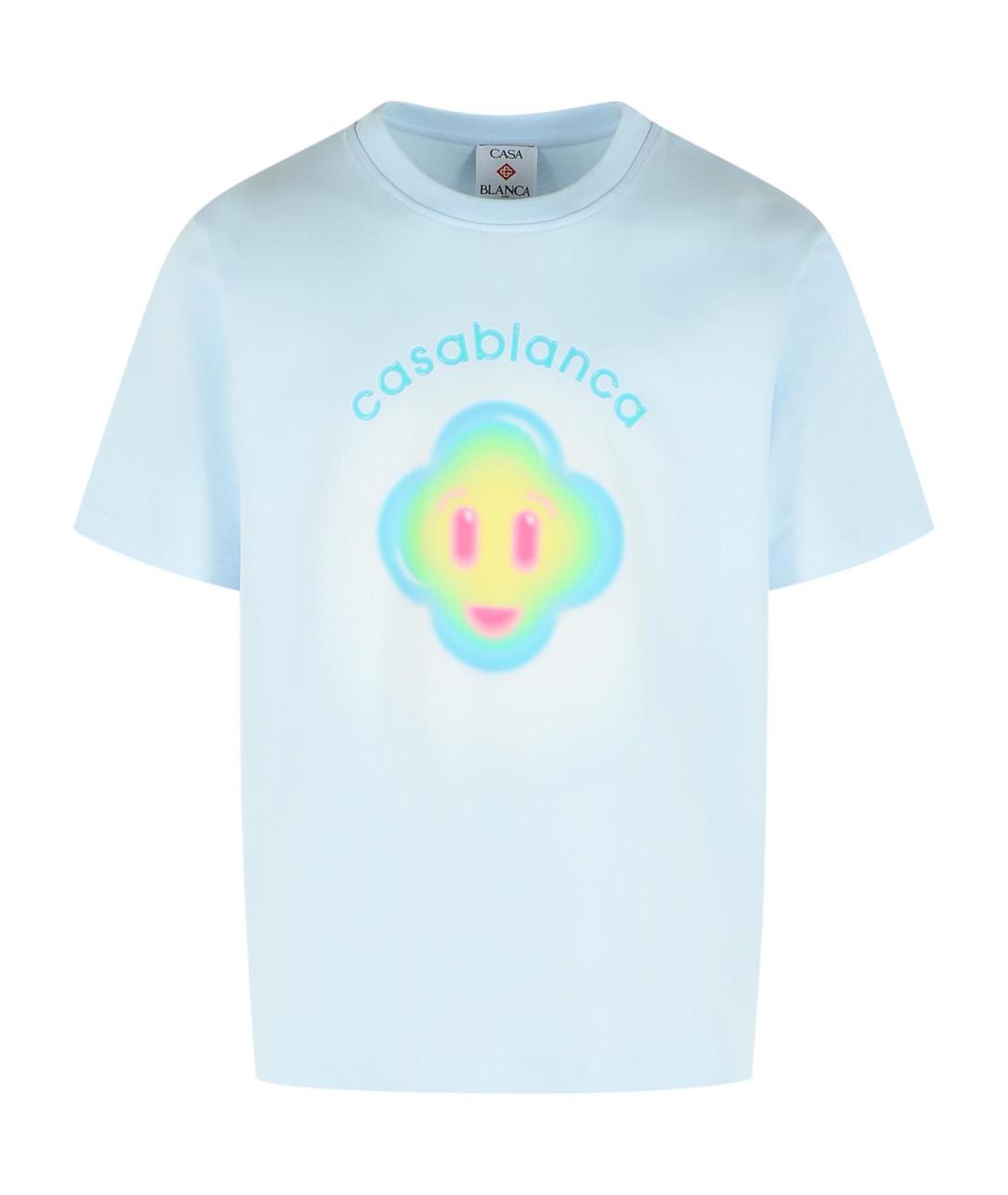 CASABLANCA Голубая хлопковая футболка, фото 1