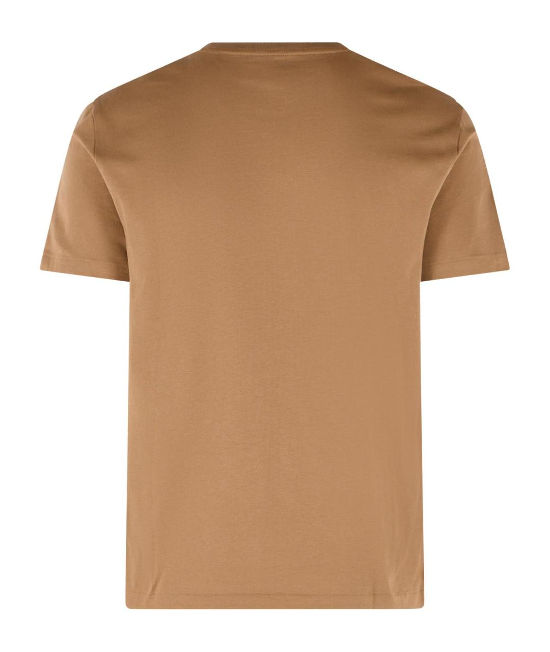 POLO RALPH LAUREN Коричневая хлопковая футболка, фото 3
