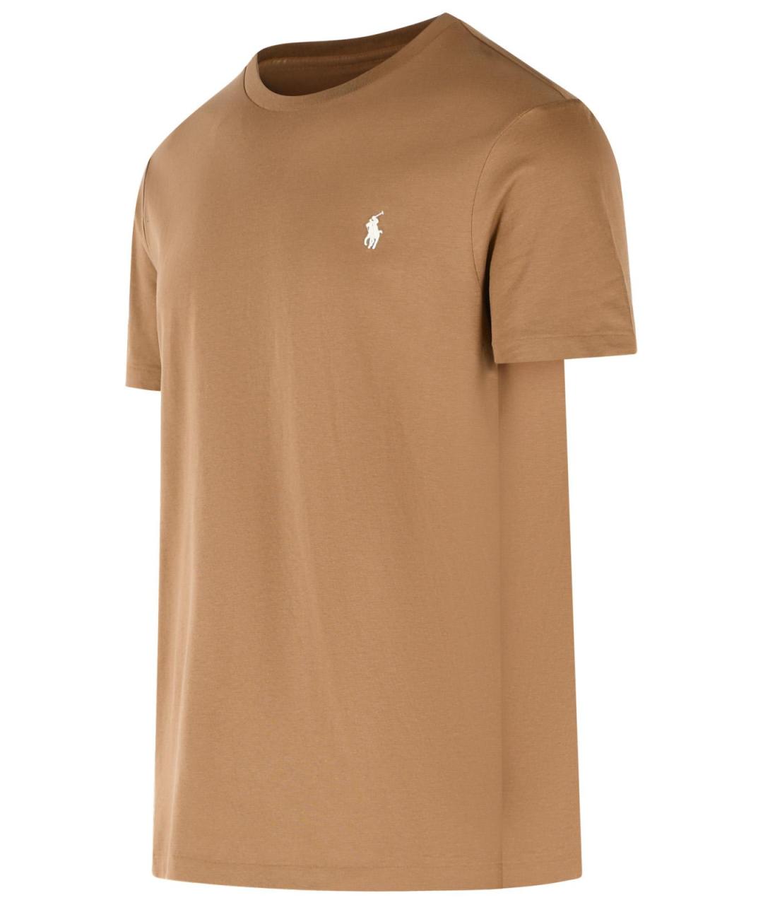 POLO RALPH LAUREN Коричневая хлопковая футболка, фото 2