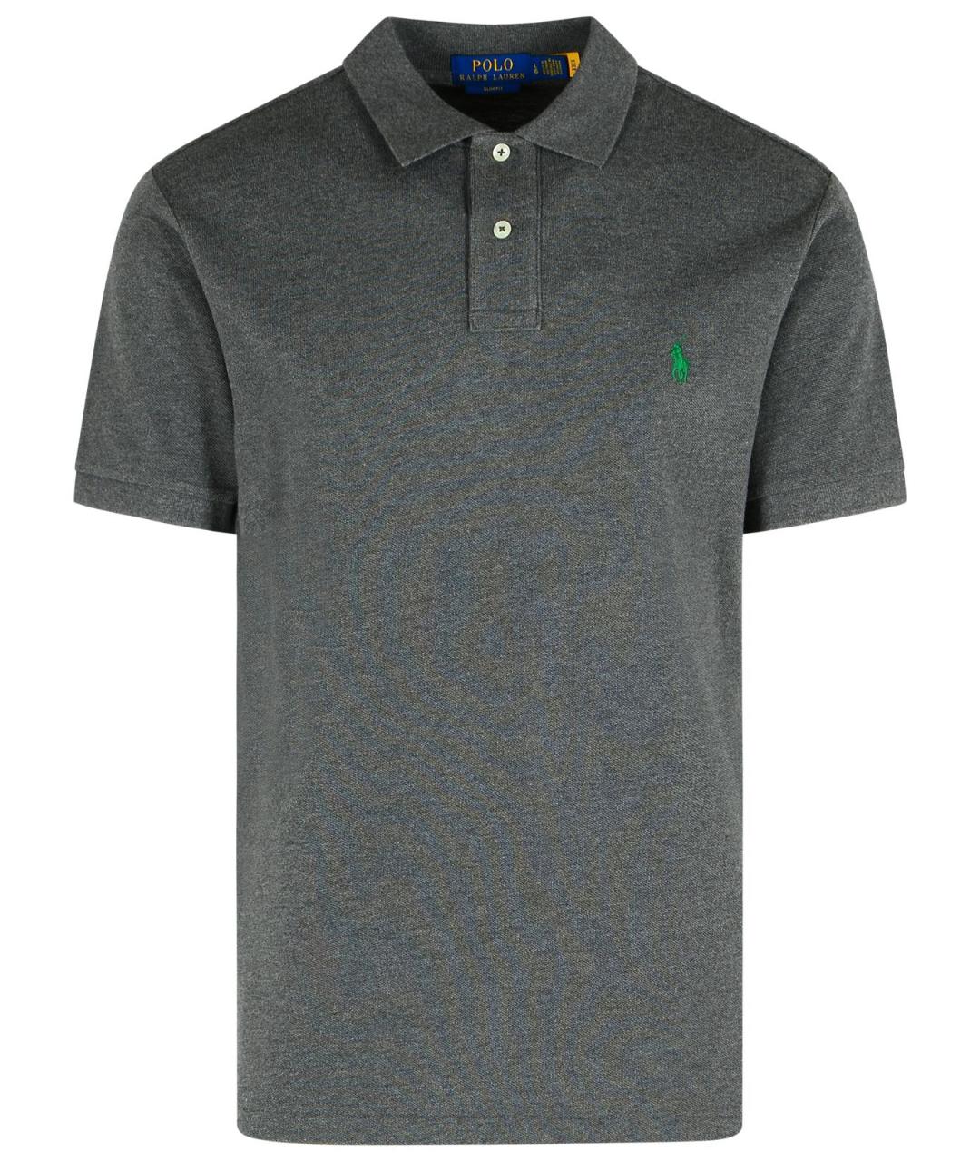 POLO RALPH LAUREN Серое хлопковое поло с коротким рукавом, фото 1