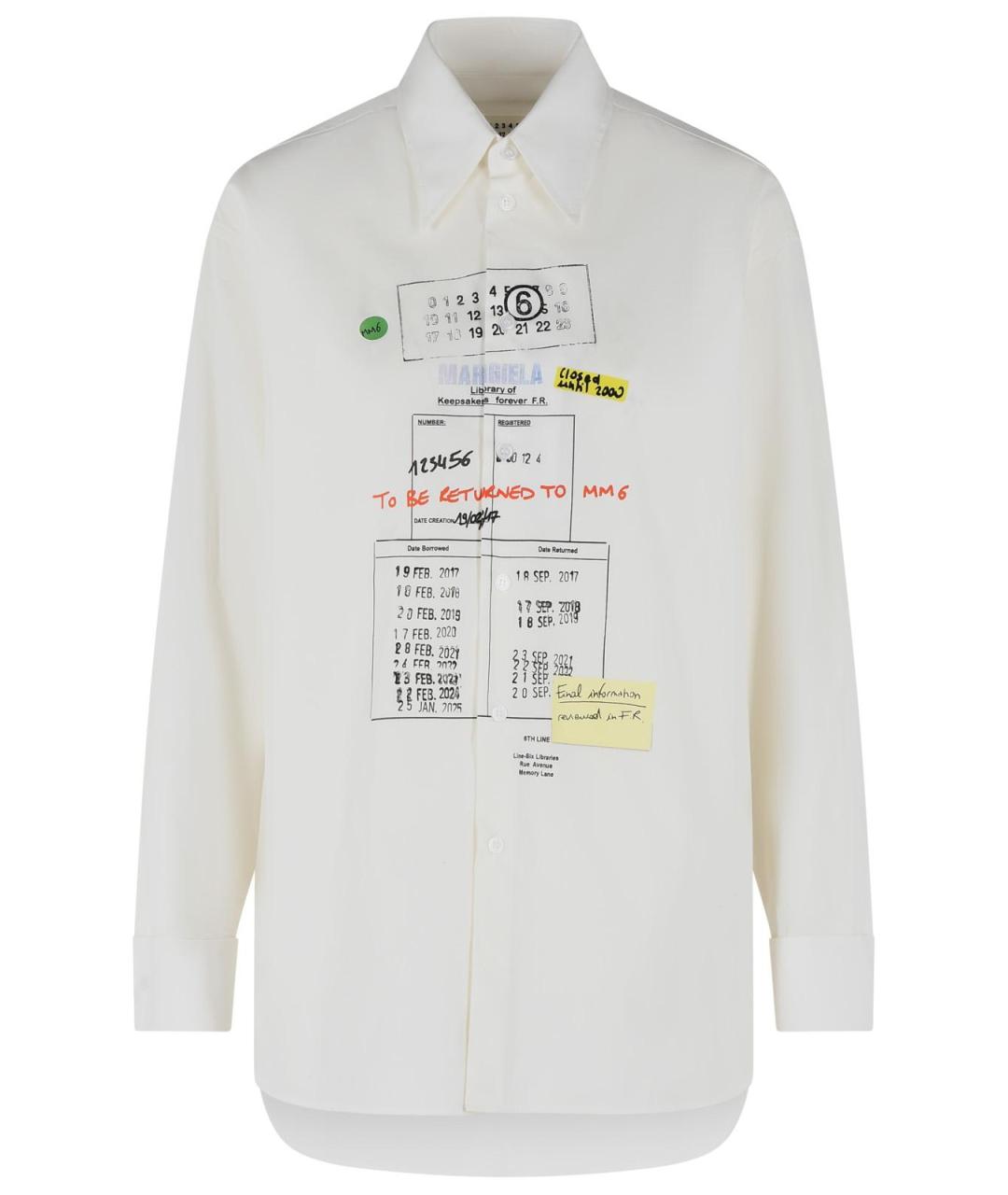 MM6 MAISON MARGIELA Белая хлопковая рубашка, фото 1