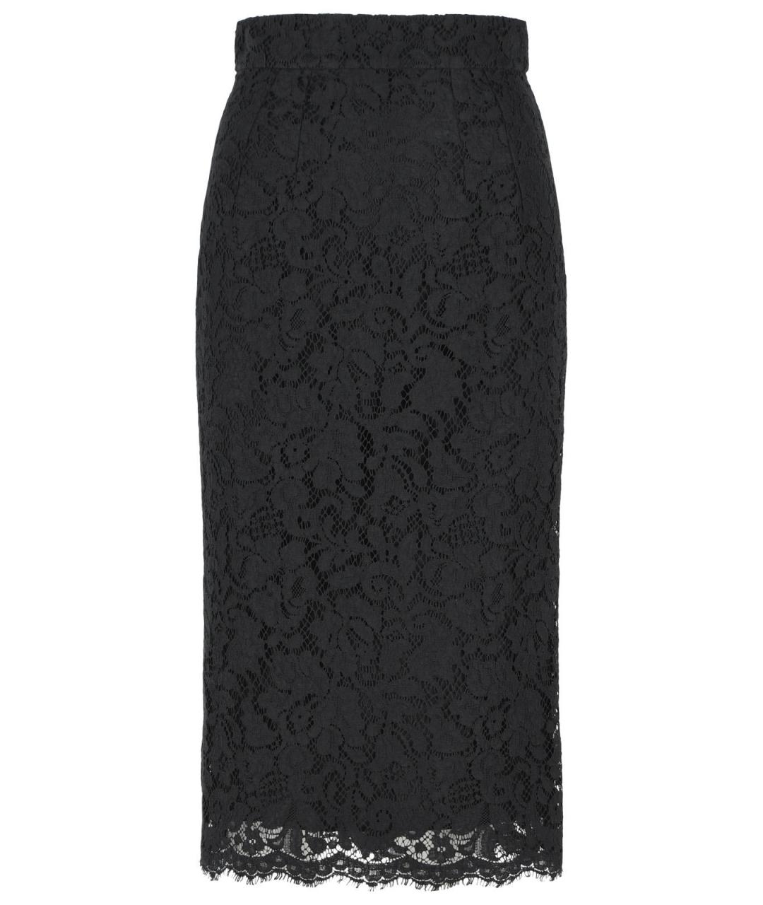 DOLCE&GABBANA Черная хлопковая юбка миди, фото 1