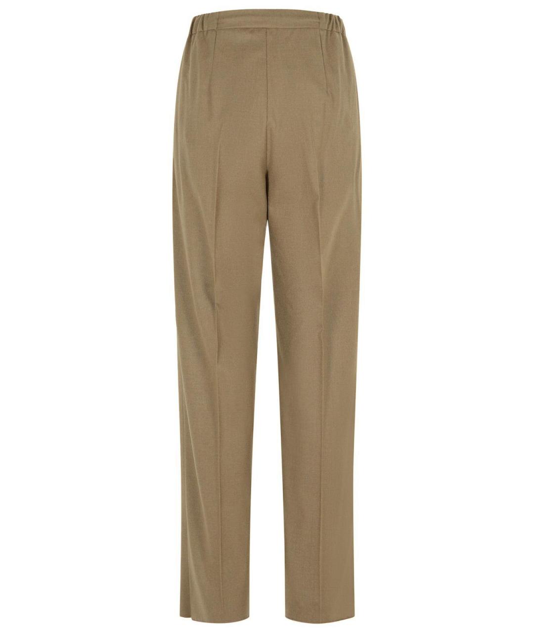 MAX MARA Коричневые кашемировые прямые брюки, фото 3