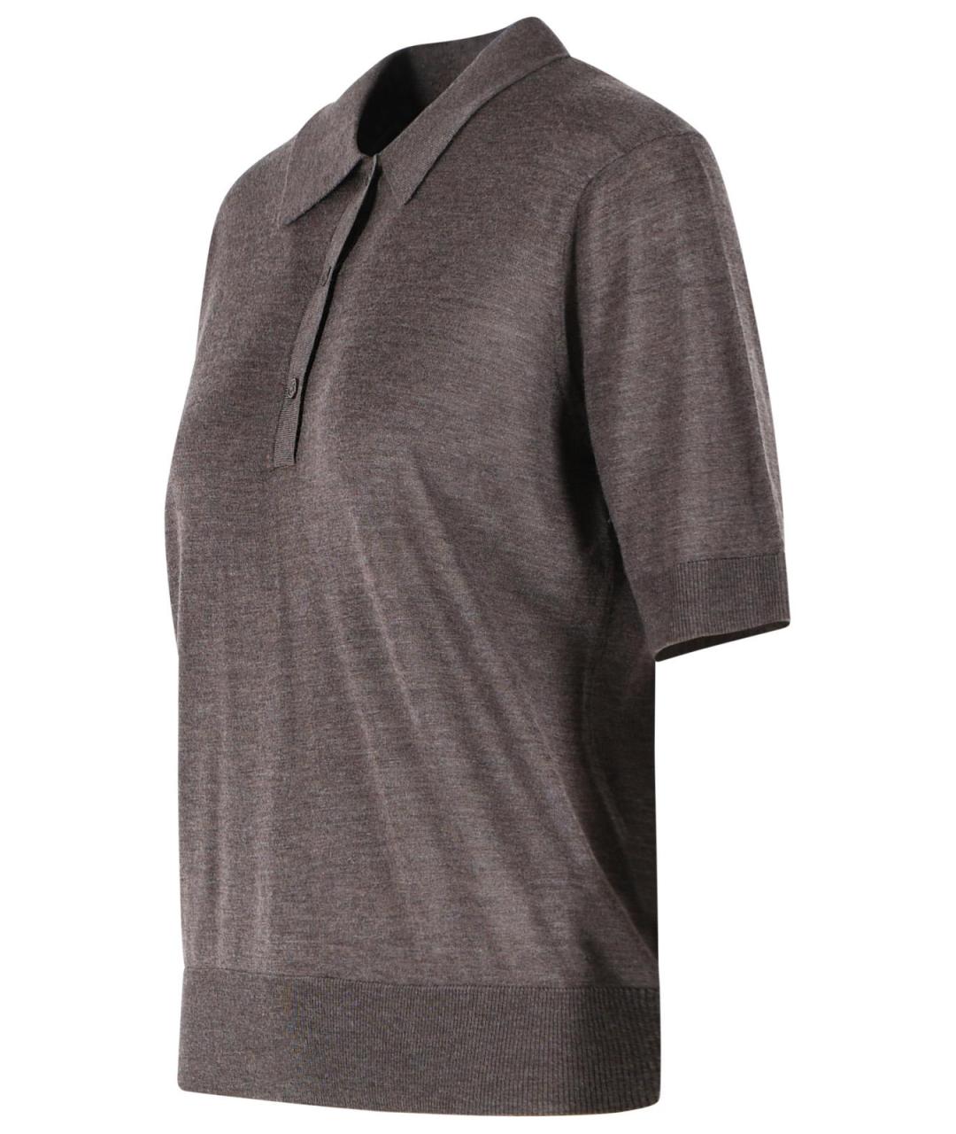 LOULOU STUDIO Коричневая футболка, фото 2