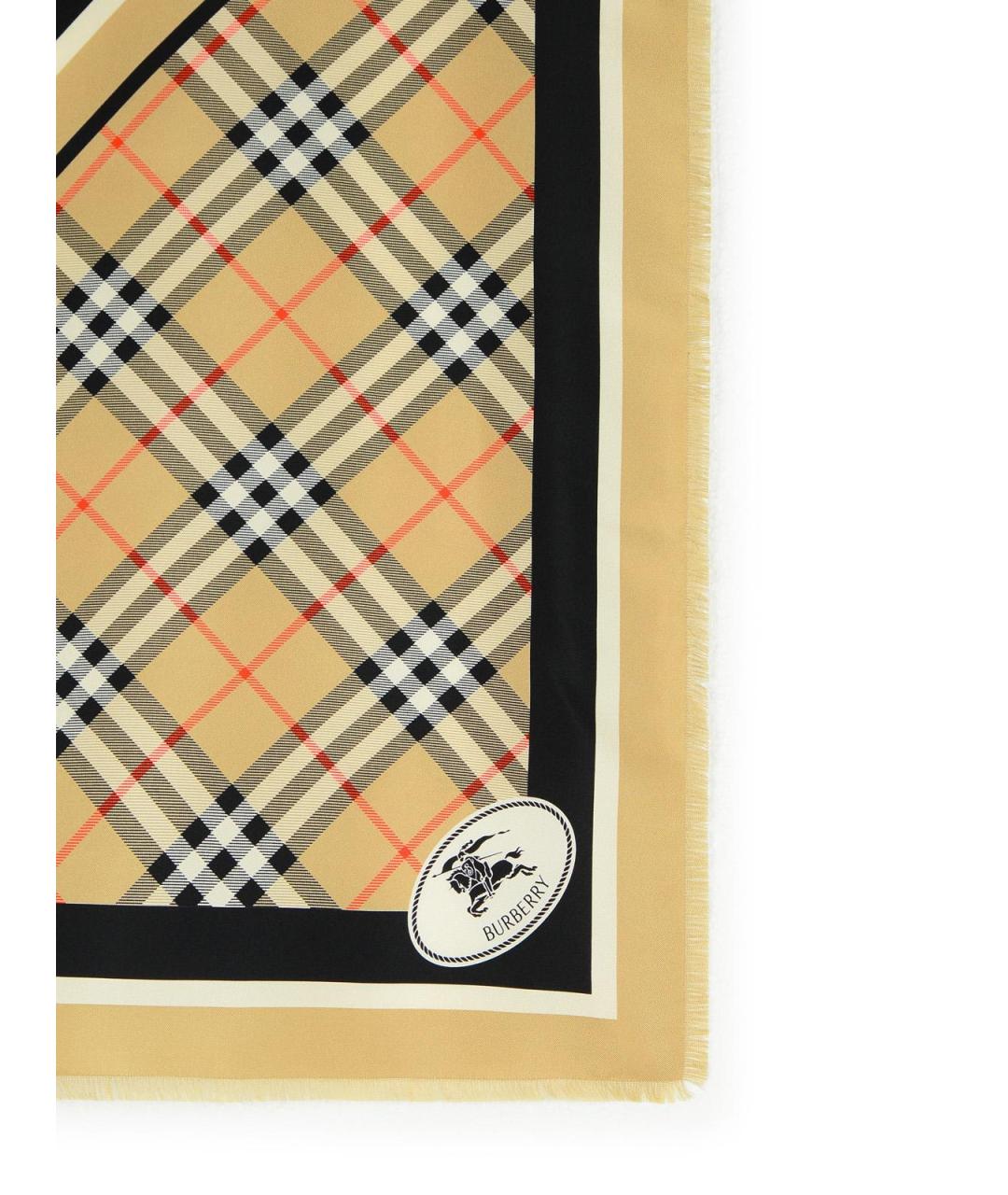 BURBERRY Бежевый шелковый шарф, фото 3
