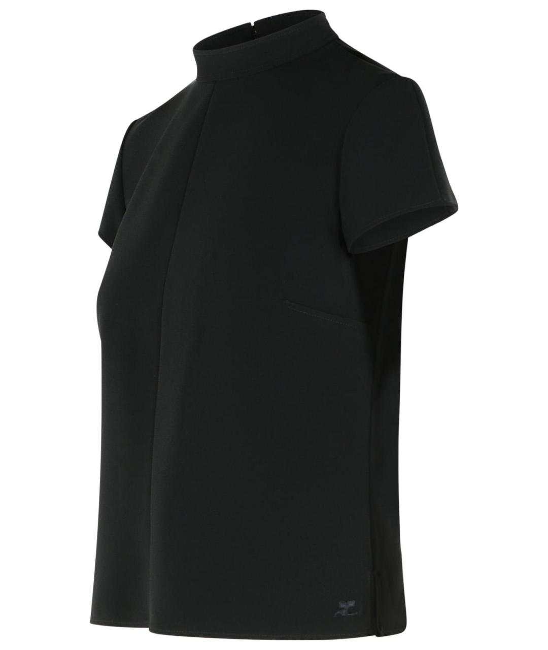 COURREGES Черная полиэстеровая футболка, фото 2