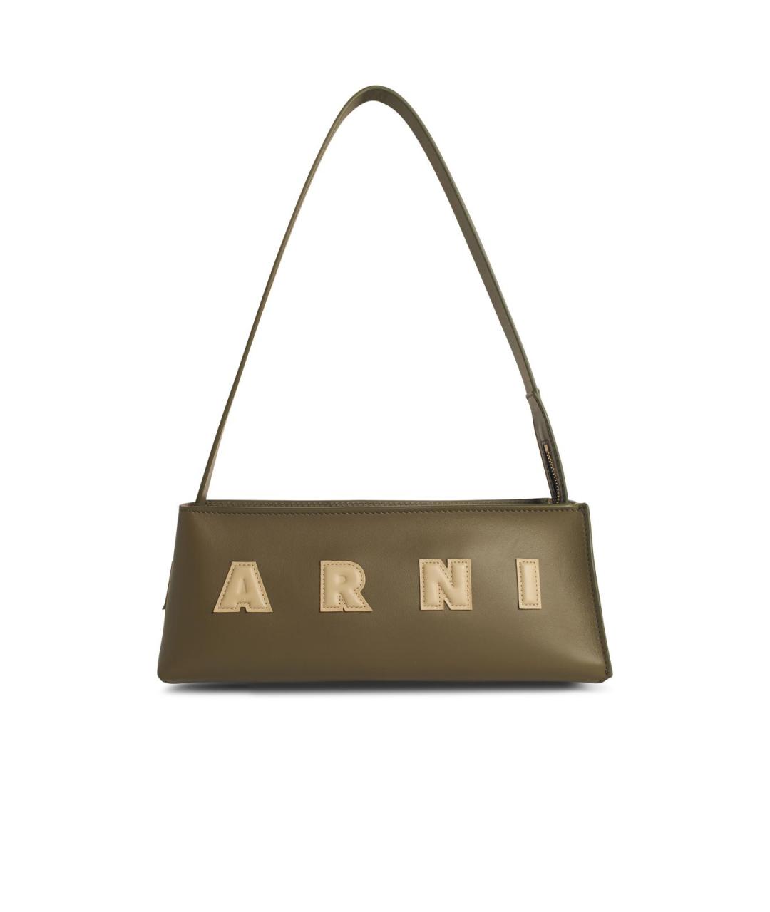 MARNI Зеленая кожаная сумка через плечо, фото 1