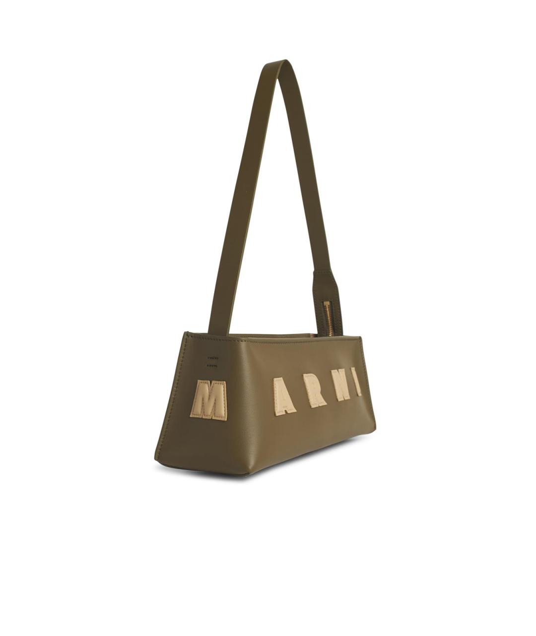 MARNI Зеленая кожаная сумка через плечо, фото 2