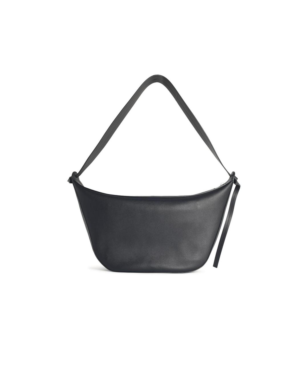 JIL SANDER Черная кожаная сумка на плечо, фото 3