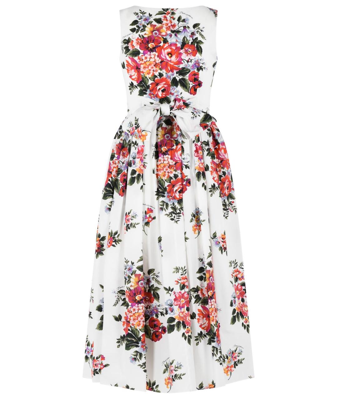 DOLCE&GABBANA Белое хлопковое повседневное платье, фото 3