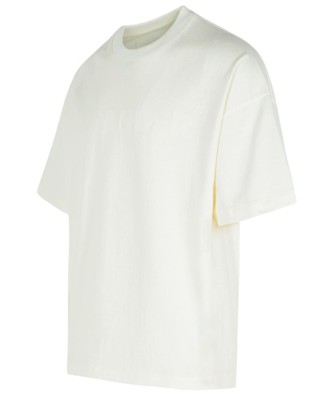 JIL SANDER Белая хлопковая футболка, фото 2