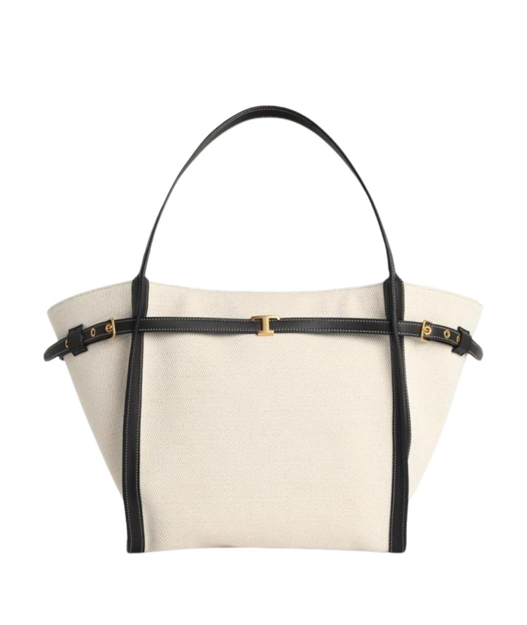 TOD'S Белая тканевая сумка тоут, фото 1