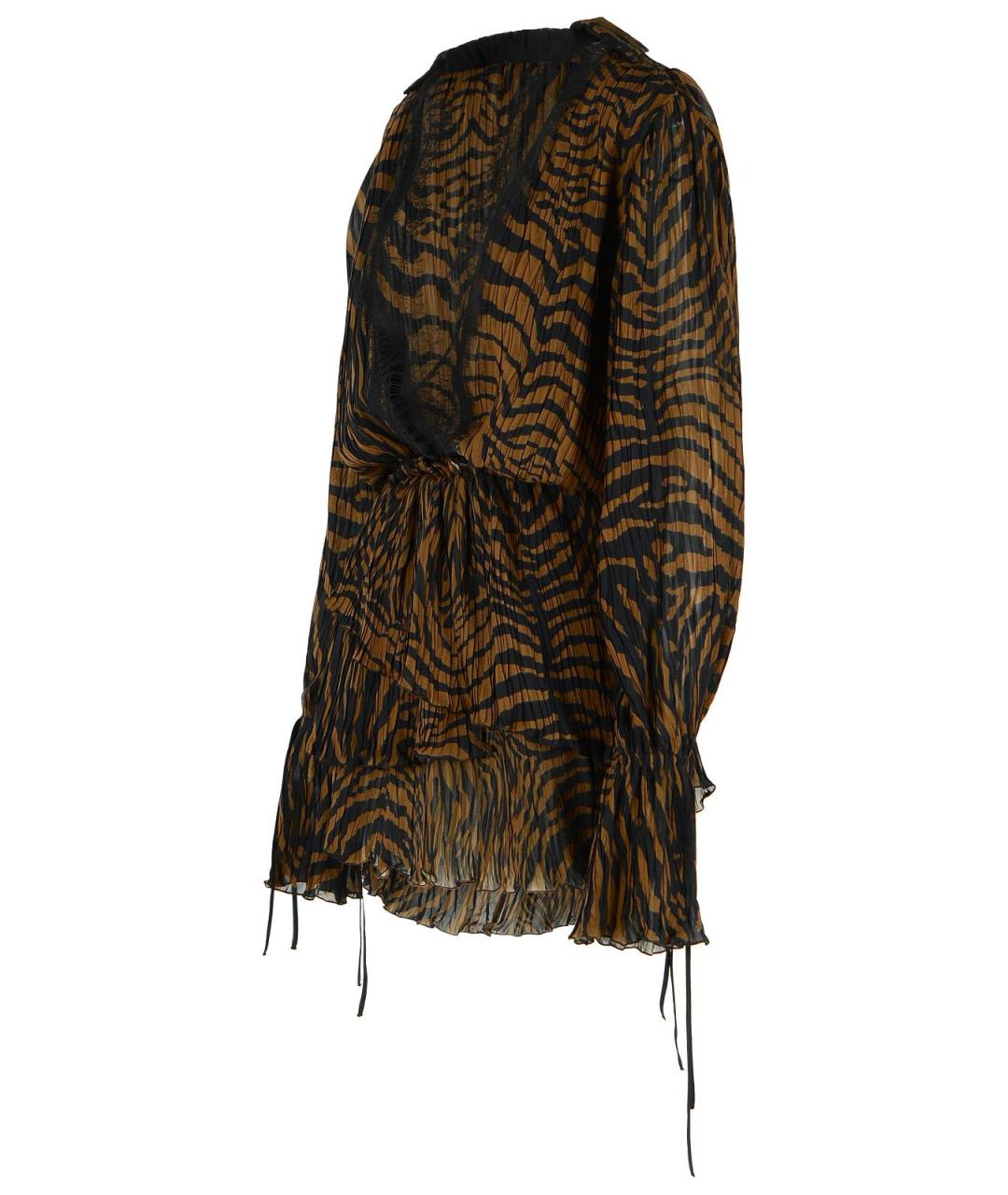 BLUMARINE Коричневое вискозное повседневное платье, фото 2