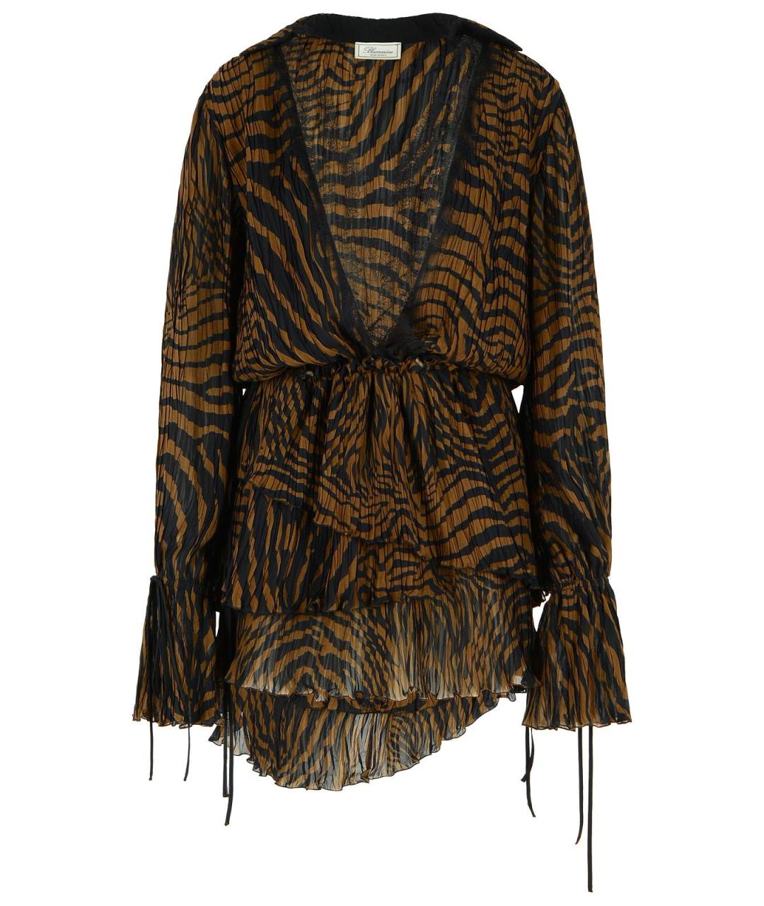 BLUMARINE Коричневое вискозное повседневное платье, фото 1