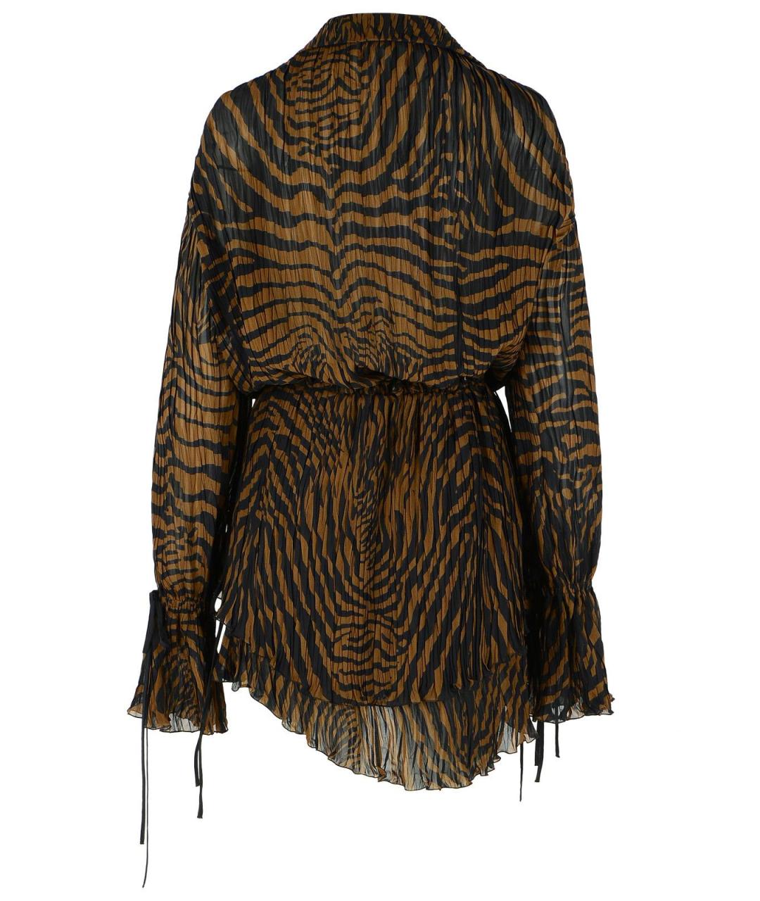 BLUMARINE Коричневое вискозное повседневное платье, фото 3