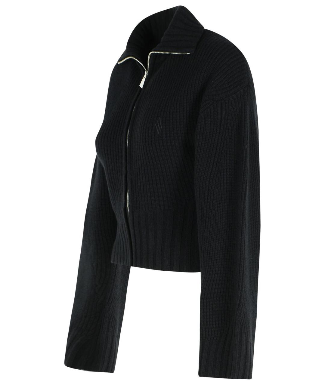 THE ATTICO Черный шерстяной кардиган, фото 2