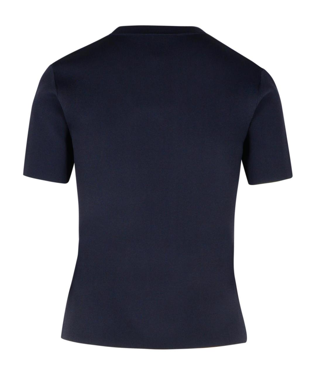MAX MARA Темно-синяя вискозная футболка, фото 3
