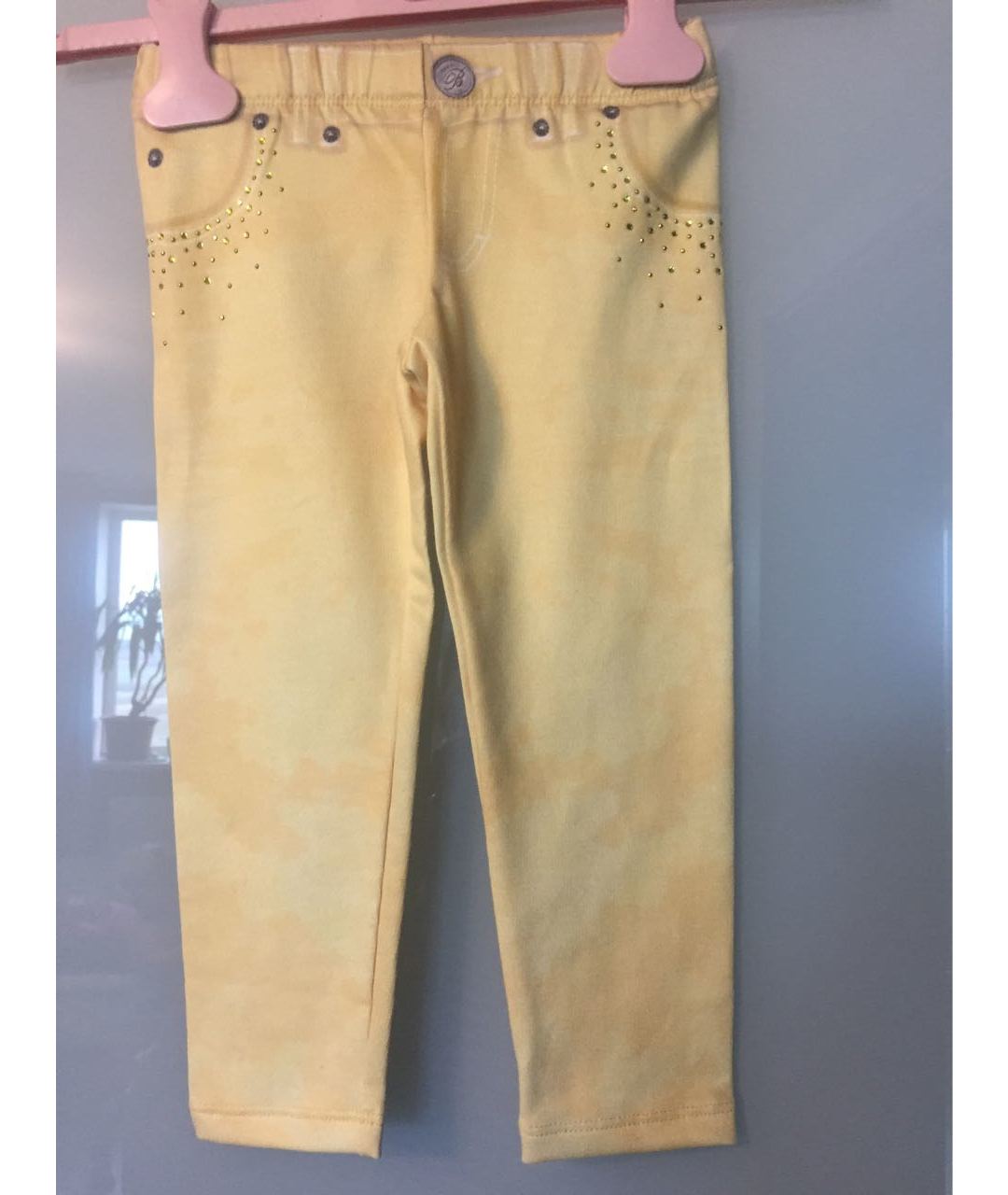BLUMARINE BABY Желтые хлопковые брюки и шорты, фото 5
