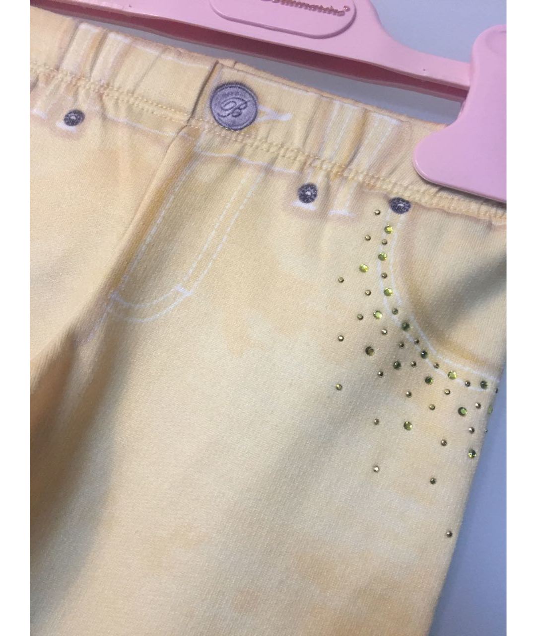 BLUMARINE BABY Желтые хлопковые брюки и шорты, фото 3