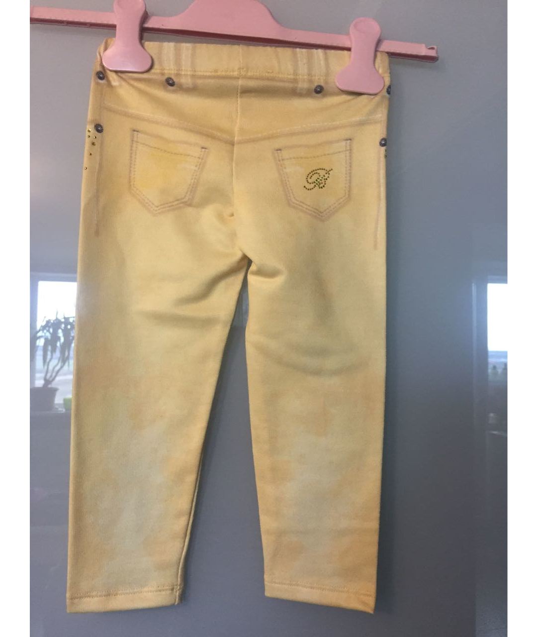 BLUMARINE BABY Желтые хлопковые брюки и шорты, фото 2