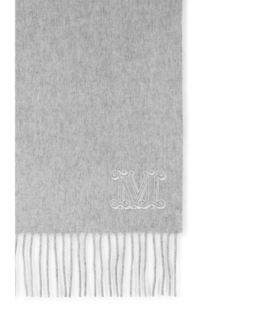 MAX MARA Серый кашемировый шарф, фото 3