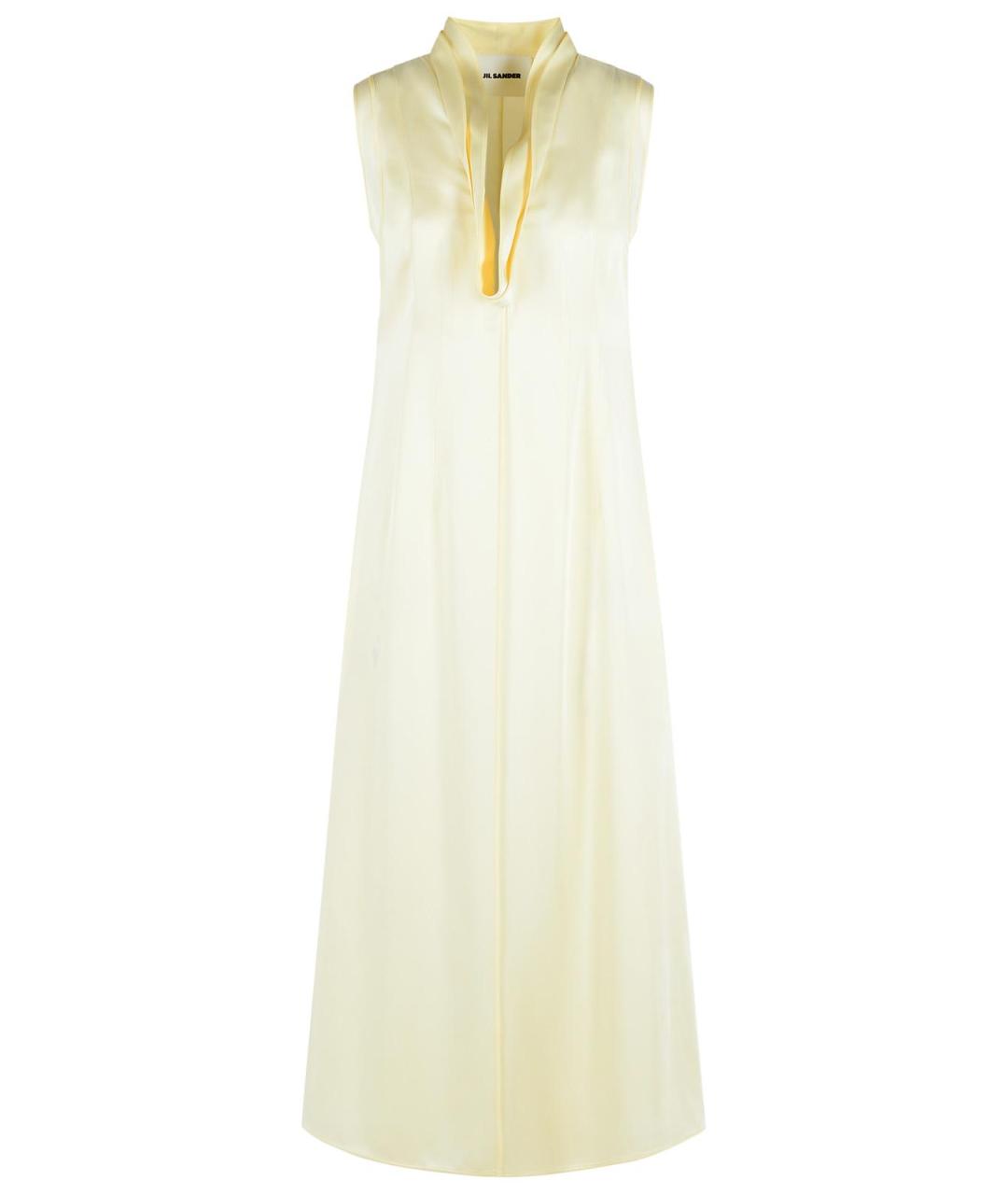 JIL SANDER Бежевое ацетатное повседневное платье, фото 1