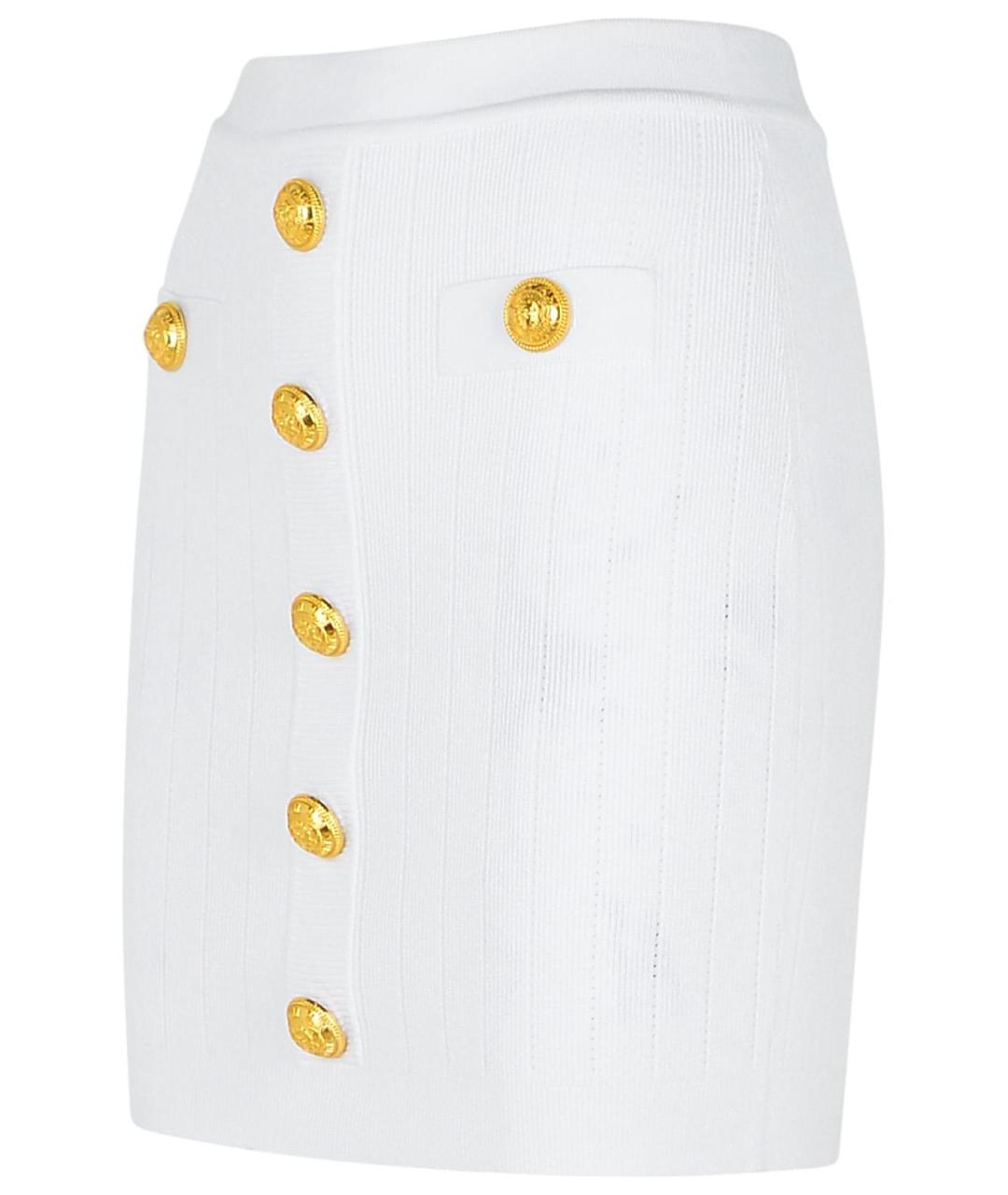 BALMAIN Белая вискозная юбка мини, фото 2