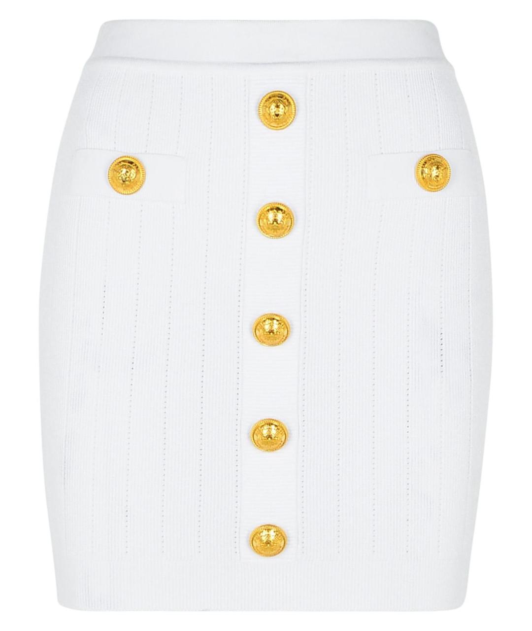 BALMAIN Белая вискозная юбка мини, фото 1