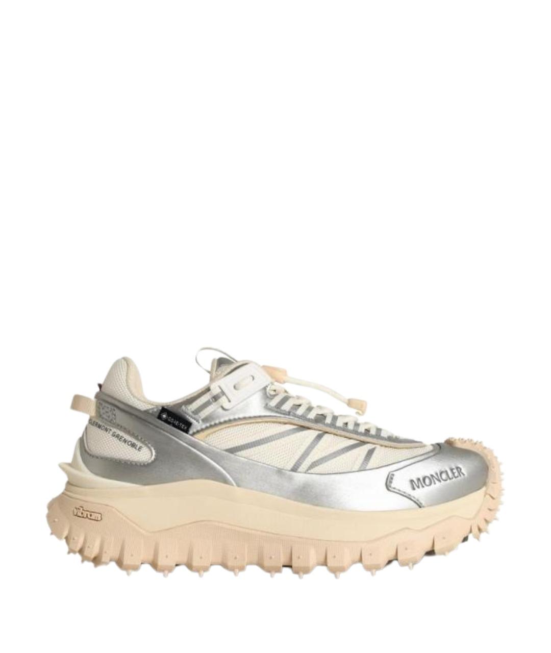 MONCLER Серебряные синтетические кроссовки, фото 1