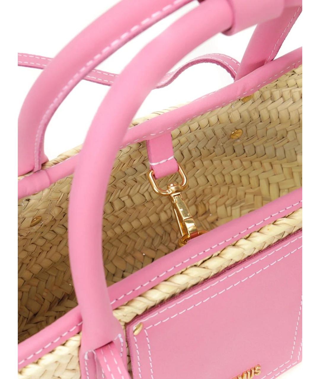 JACQUEMUS Бежевая пелетеная пляжная сумка, фото 4