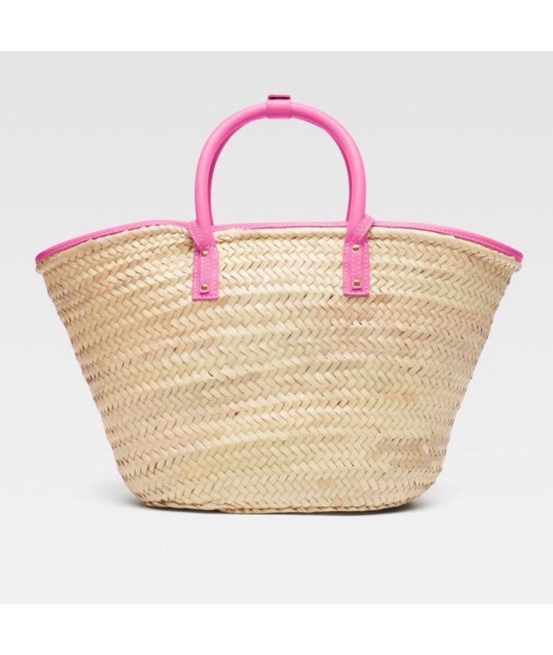 JACQUEMUS Бежевая пелетеная пляжная сумка, фото 3