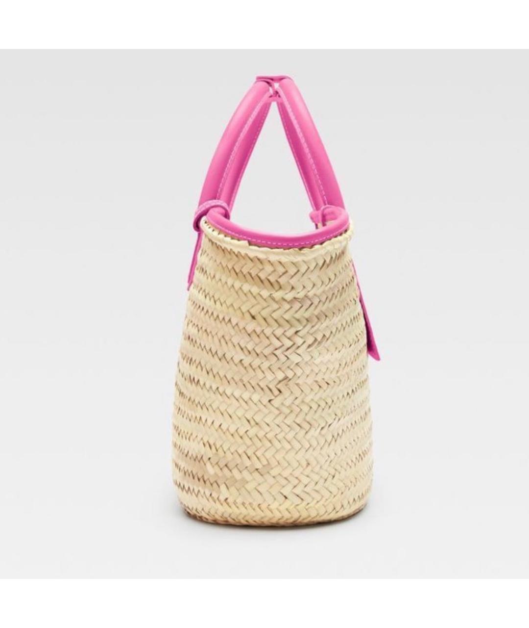 JACQUEMUS Бежевая пелетеная пляжная сумка, фото 5